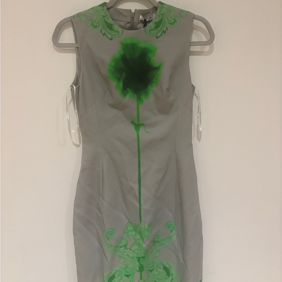 Versace Collection Elegant Green Floral Dress Size 6 US - Picture 4 of 7